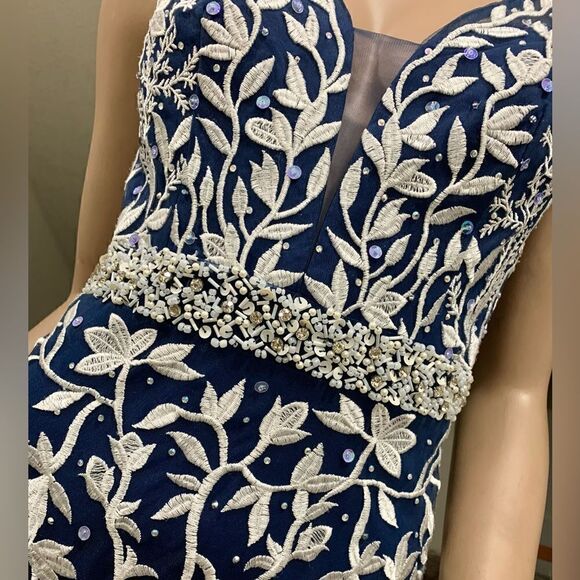 Custom Made Embroidered Lace and Exquisite Beaded 
& Sequins Mermaid Gown - Picture 10 of 17